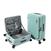 Lot de 3 valises de voyage multifonctionnelles en ABS, tailles 20/24/28 pouces, avec serrure à combinaison antivol en polyester – Vente en gros usine