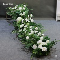 Présentoir de table de mariage de style occidental Nouvel arrangement de table longue Décoration de thème floral Centres de table de mariage Décorations de table