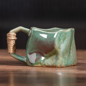 Vintage Style Reactive Glaze <b>Ceramic</b> <b>Mug</b> <b>Handmade</b> Coffee Cup for Office and Home - Product Image 3