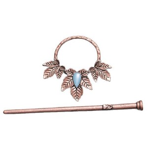 Horquilla para el cabello de estilo gótico nórdico con cuernos de ciervo, piedra de luz de luna, hoja de arce y nudo celta vikingo vintage nórdico - Product Image 6