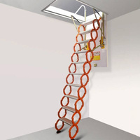 Escaliers de grenier pliants d'intérieur de conception moderne 2025 avec le matériel en acier d'échelle télescopique pliable de main courante