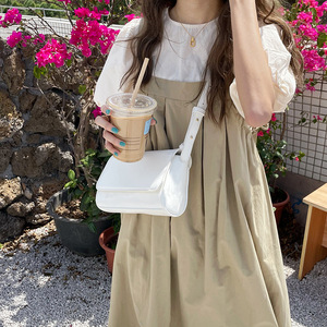 Minimalist <b>Shoulder</b> Bag Mustard Yellow Adjustable <b>Strap</b> Solid Color Women's Crossbody Bag Portable Summer 2021 - Product Image 4