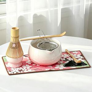 ชุดน้ำชาเซรามิก ถ้วยมัทฉะรูปดอกไม้ลายนูนสุดสร้างสรรค์ - Product Image 4