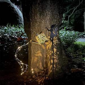 Lámpara solar de cobre para decoración de jardín, impermeable, con forma de botella de agua, rociador, lámpara solar colgante con efecto cascada y tanque de agua - Product Image 4