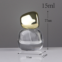 Flacon vaporisateur de parfum portable de luxe en verre transparent carré de 15 ml, emballage en gros