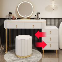 Petit paquet belle table de toilette avec lumière led miroir de maquillage coiffeuse avec tiroirs et tabouret