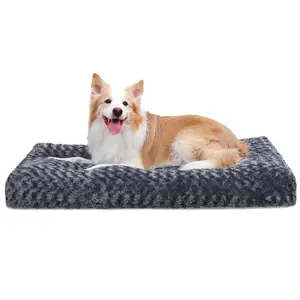 Cama lavable para perros y gatos, cama de lujo de felpa, cómoda y esponjosa, alfombrilla antideslizante para dormir