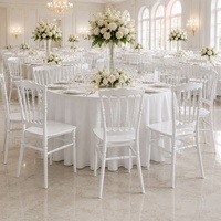 Chaises de location en résine PP imperméables pour événements, chaise Napoléon en plastique blanc brillant pour mariage, banquet, fête