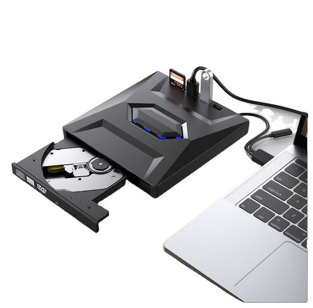 Multi Function All in One External DVD Optical Disc Driver 7 in 1 USB Type C USB3.0 Connect Fast Speed CD/DVD/USB/ Card Reader
