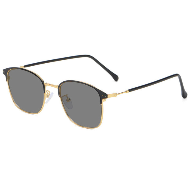 New Design Photochromic Fashion Optical Frame Metal Eyeglasses Computer Blocking Ray Photogray with Pins