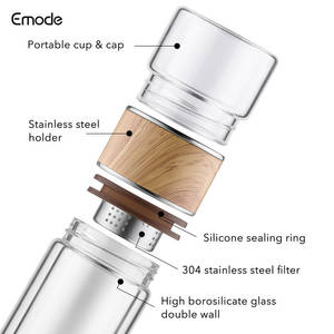 Bouteille à Infuseur à Thé en Verre, Tasse à Thé à Double Paroi en Borosilicate, Gobelet de Voyage Portable, Tasse à Café Anti-Fuite pour Feuilles de Thé en Vrac, Fleurs, Herbes - Product Image 3