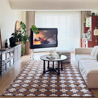 Vente directe d'usine, tapis en acrylique à poils longs, design classique minimaliste géométrique, tissé à la main, pour la décoration de la maison