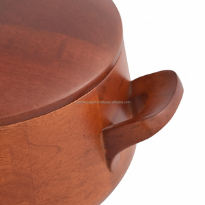 Caja de Roti de madera de Acacia moderna hecha a mano india con esmalte impreso pegatina galleta y caja de almacenamiento de Chocolate con tapa - Product Image 1