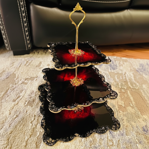 Support à gâteau en résine d'aspect premium pour mariage et fête d'anniversaire pour hôtel à servir Support à gâteau en résine métallique au design moderne et élégant - Product Image 1