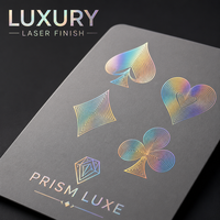Cartes à Jouer Personnalisées avec Logo Holographique Laser, Écologiques, Durables, Coins Arrondis, Finition Vernie, Papier Cartonné 300gsm, pour la Famille