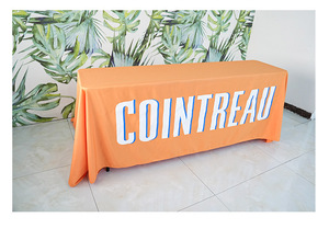 Logo Printed Tablecloth Printing Spandex <b>Table</b> <b>Covers</b> for Exhibition & Promotion - Product Image 4