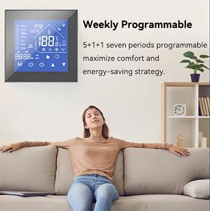 Diseño moderno Tuya Smart Life App Controlado Central <span class=keywords><strong>Fan</strong></span> Coil Termostato Hogar Calefacción Refrigeración Aire acondicionado WIFI - Product Image 6