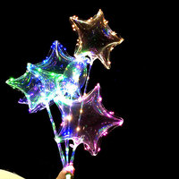 Ballons Bobo en gros avec guirlande lumineuse LED, licorne, fleur, étoile, décoration de fête, ballons lumineux avec bâtons
