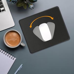 Tapis de souris noir personnalisé avec logo, bord cousu, base en caoutchouc antidérapante texturée de 3 mm, idéal pour le bureau et la maison (vente en gros) - Product Image 3
