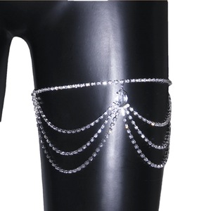 Bracelet élastique pour jambes multi-couches strass pour femmes, 1 pièce, ceinture de <span class=keywords><strong>cuisse</strong></span>, chaîne de <span class=keywords><strong>cuisse</strong></span>, <span class=keywords><strong>bijoux</strong></span> pour discothèque - Product Image 3