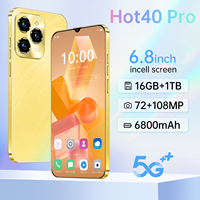 Teléfono Inteligente para Juegos 40 Pro con Diseño Innovador, 5G, 16GB+1TB de Almacenamiento, Pantalla HD Grande de 6.8 Pulgadas, Deca Core, 6800mAh, Desbloqueo Facial