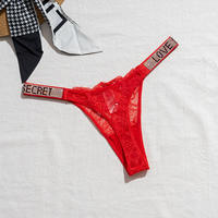Fabrieksgroothandel Love Secret Transparante Strass Bikini Thong Dames Kant Panty Ondergoed Dames Thongs Bikini Lingerie