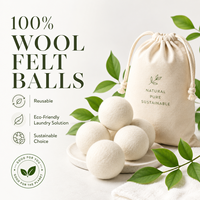 Bola Cuci Pakaian Ramah Lingkungan dari Kain Felt Lembut dengan Warna dan Kemasan Khusus, Bola Pengering Wol