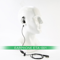 Earphone Walkie Talkie Murah ETA-001 dengan Pengait Telinga untuk Baofeng UV5R UV82 Quansheng K5 K6 Radio Ham Headset Peredam Kebisingan dengan Mikrofon