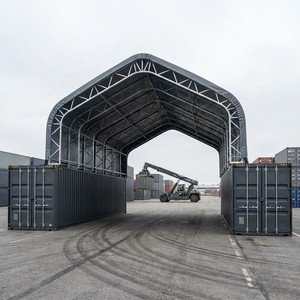 Abri de jardin autoportant résistant aux charges de neige, galvanisé à chaud, avec toit <span class=keywords><strong>en</strong></span> pente, pour conteneurs, stockage de marchandises, parking 3 <span class=keywords><strong>voitures</strong></span> - Product Image 2