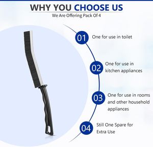 Cepillo de limpieza de grietas de cabeza flexible de 360 °, Material de nailon para uso doméstico para pistas de ventanas, espacios para muebles, limpieza de zócalos - Product Image 3