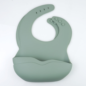 BPA-Free <strong>Custom</strong> Printed Soft Silicone Baby <strong>Bibs</strong> Multi-Color Anti-Bacterial Washable Easy Clean Waterproof Button Closure - Product Image 3