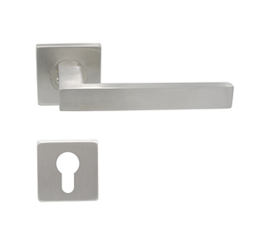 Hiện đại Ống Vuông tay nắm cửa trên thép không gỉ rosettes nội thất đòn bẩy trong màu đen cho nội thất phòng tắm - Product Image 2