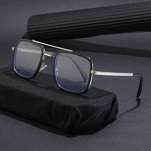 Gafas de sol cuadradas para hombre ZS DB7002 con protección UV400, montura metálica, lentes de PC, color dorado, bloqueo de luz azul, protección solar. - Product Image 2