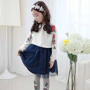 ชุดเดรสลำลองสำหรับเด็กผู้หญิงลายกระต่ายดอกไม้สไตล์อเมริกัน - Product Image 1