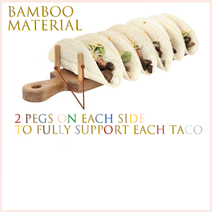 Soporte de Taco de bambú de estilo <span class=keywords><strong>mexicano</strong></span>, soporte de taco de madera Natural, soporte de 8 tacos para <span class=keywords><strong>restaurante</strong></span> o fiesta - Product Image 4