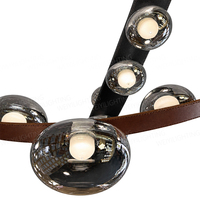 Lampes suspendues en cuir, lampes suspendues personnalisées pour comptoir de bar d'hôtel, lampes suspendues design