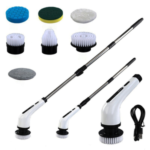 Brosse de nettoyage électrique sans fil 7 en 1 avec brosse en nylon et poignée en ABS pour la maison, la cuisine, la salle de bain, l'hôtel et la douche - En stock - Product Image 1