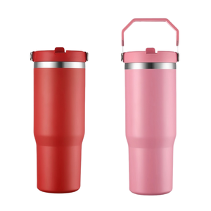 Leakproof 32 oz <b>Water</b> <b>Bottle</b> with Handle and Straw <b>Time</b> Marker for Outdoor Hiking Factory Direct - Product Image 1