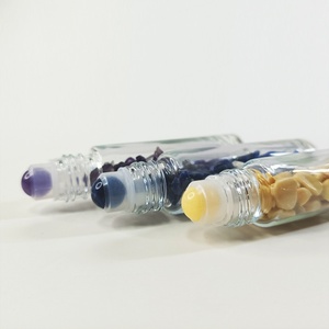 Empty Gemstone Roller Bottle 5ml 10ml Essential Oil Perfume Glass Roll on Bottle With Colorful Roller Ball for Cosmetics - Product Image 4