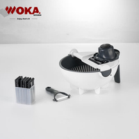 Hot Selling Multifunctionele 9 In 1 Draaien Groente Cutter Met Afvoer Mand Keuken Veggie Fruit Shredder Rasp Snijmachine