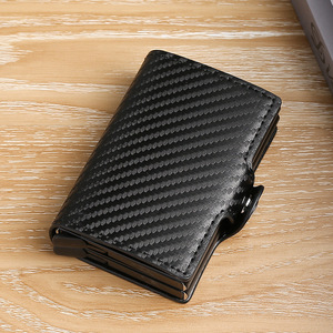 Custom logo Men's Credit Card Holder Leather Aluminum Card <strong>Wallet</strong> Double Slot <strong>Rfid</strong> Credit Card Holder Automatic Pop up <strong>Wallet</strong> - Product Image 6