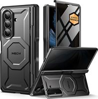 TONGATE pour Z Fold 7 – Coque de protection antichoc en TPU+PC avec support intégré, compatible charge sans fil et protection d'écran anti-espion