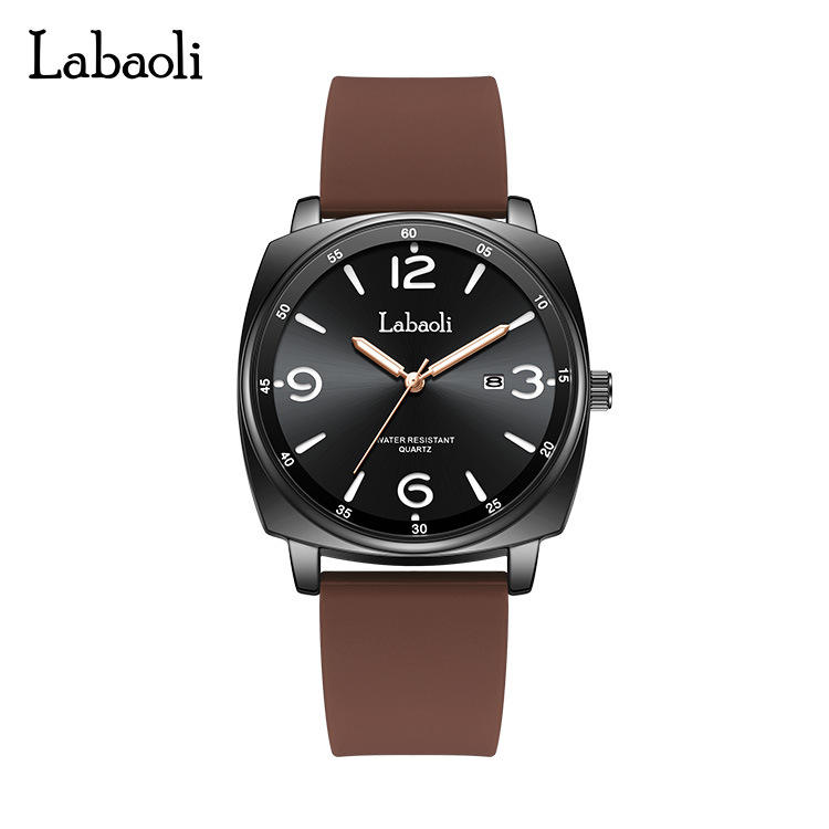 เข็มขัดสีกาแฟหนังสีดำ