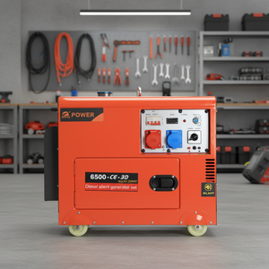 เครื่องกำเนิดไฟฟ้าแบบเงียบ 10kva 5Kw 6000 วัตต์ พร้อมล้อ 195 F สตาร์ท ความถี่ 50Hz - Product Image 3