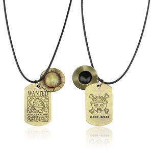 Collar <span class=keywords><strong>de</strong></span> Anime One Piece, Colgante <span class=keywords><strong>de</strong></span> Perro con el Sombrero <span class=keywords><strong>de</strong></span> <span class=keywords><strong>Paja</strong></span> <span class=keywords><strong>de</strong></span> Luffy y el Logo <span class=keywords><strong>de</strong></span> la Calavera - Product Image 1