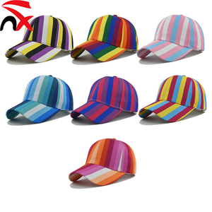 หมวกเบสบอลลายทางแฟชั่นคุณภาพสูงสำหรับผู้หญิง พิมพ์ลายรุ้ง สำหรับกิจกรรมกลางแจ้งในฤดูใบไม้ผลิและฤดูใบไม้ร่วง ขายส่ง - Product Image 1