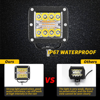 Barre lumineuse LED DXZ KIT-WY-H-F-A16 3 pouces 48W 9-30V pour camion/SUV/bateau - Ambre/Blanc 6 modes - Kit de modernisation/amélioration
