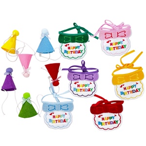 Set Completo <span class=keywords><strong>Compleanno</strong></span> Gatto Cane: Bavaglino, Cappello, Sciarpa e Decorazioni in Poliestere Ricamato Stile Instagram per Feste a Tema Principessa - Product Image 5