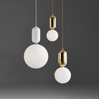 Nordique Post-moderne Creative Simple Boule De Verre Lustre Salle À Manger Bar Lampe