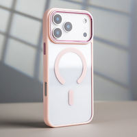 Coque de téléphone antichoc transparente en TPU et PC avec cadre d'appareil photo magnétique en métal pour iPhone 18 Pro Max 17 Pro 16 15 – Vente en gros
